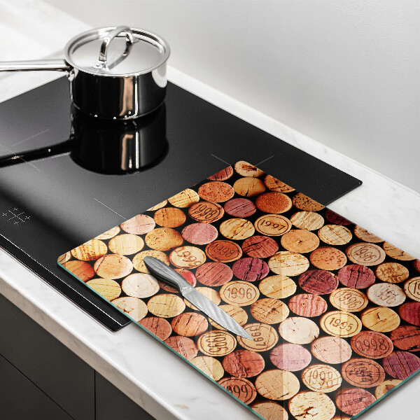 Induction hob protector Wine corks pattern