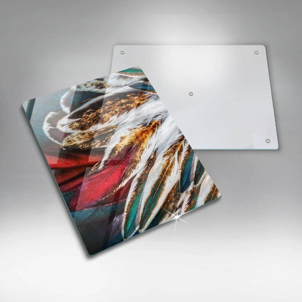 Induction hob protector Boho bird feathers