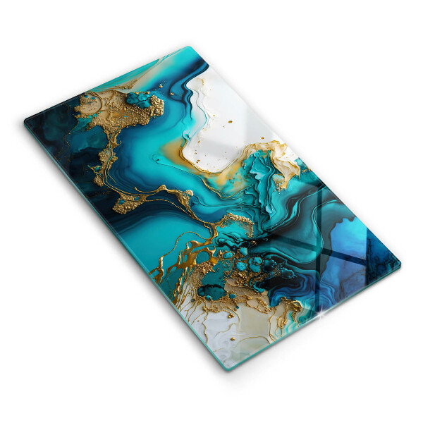 Induction hob protector Turquoise abstraction