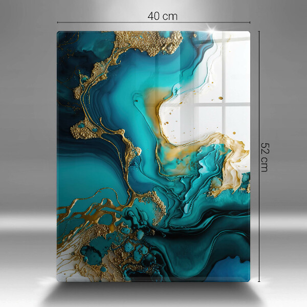 Induction hob protector Turquoise abstraction