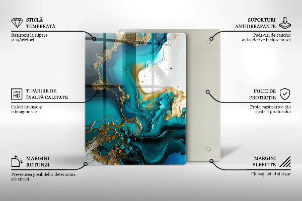 Induction hob protector Turquoise abstraction