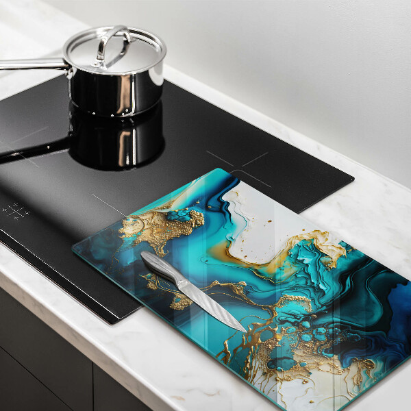 Induction hob protector Turquoise abstraction