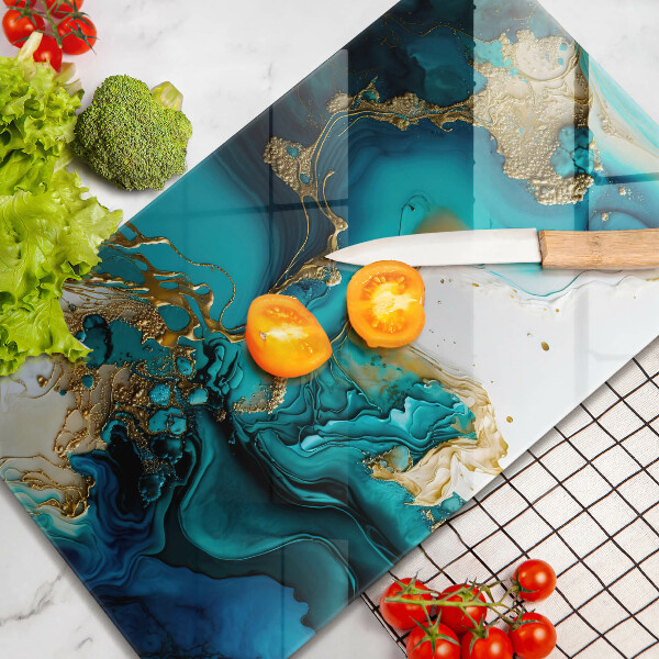 Induction hob protector Turquoise abstraction