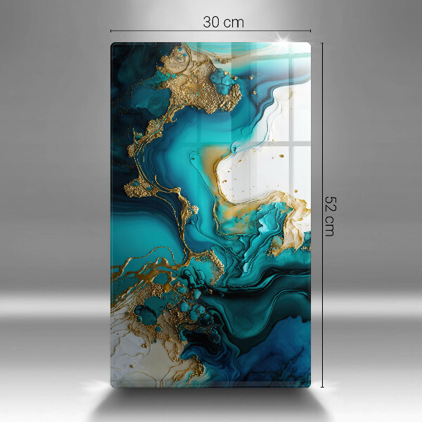 Induction hob protector Turquoise abstraction