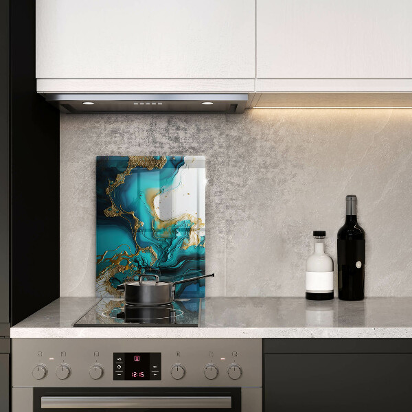 Induction hob protector Turquoise abstraction