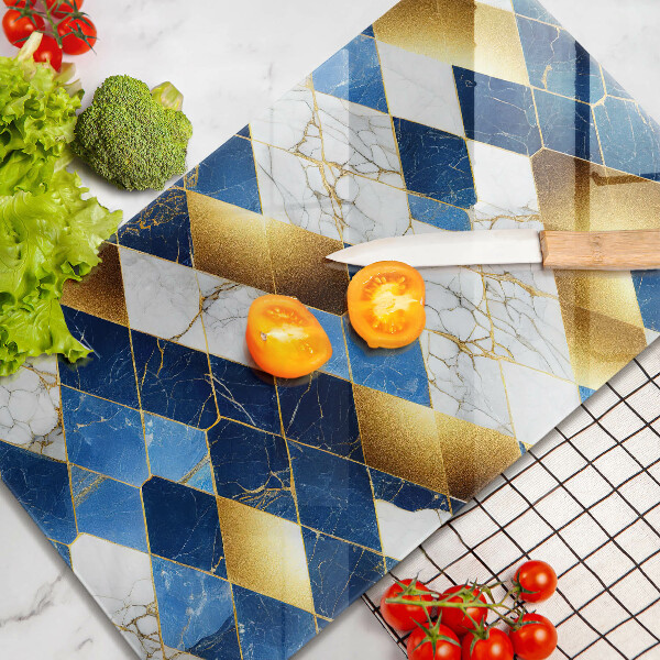 Induction hob protector Golden Rombs Marble