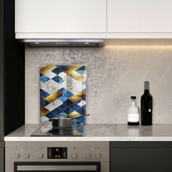 Induction hob protector Golden Rombs Marble