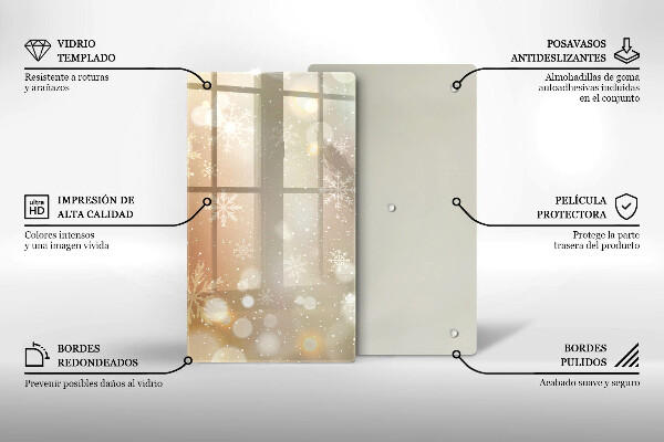 Induction hob protector Snowflakes