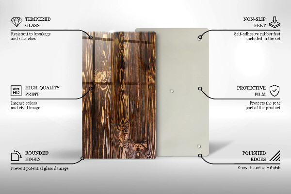 Induction hob protector Wood texture
