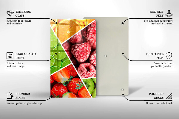 Induction hob protector Colorful fruit
