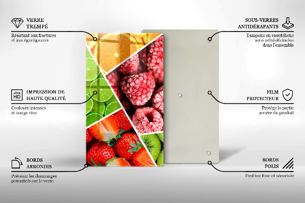 Induction hob protector Colorful fruit