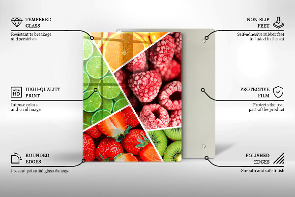 Induction hob protector Colorful fruit