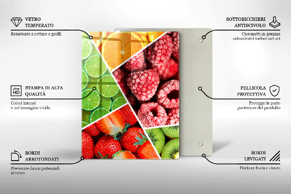 Induction hob protector Colorful fruit