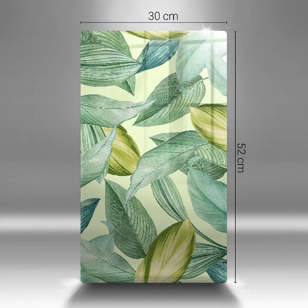 Induction hob protector Green tropical leaves
