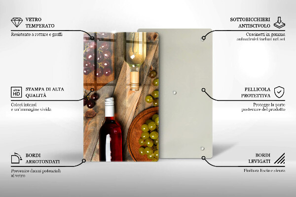 Work surface savers Bottles of wine and grapes