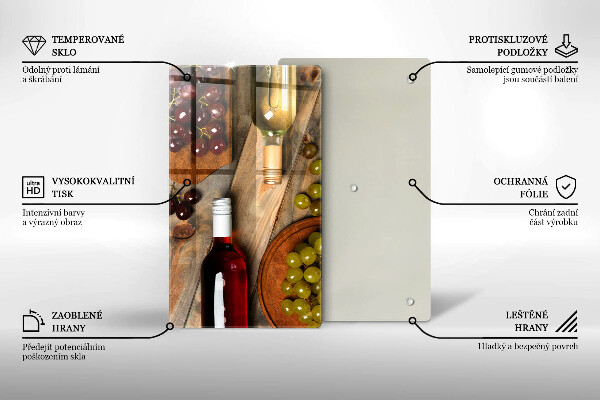 Work surface savers Bottles of wine and grapes