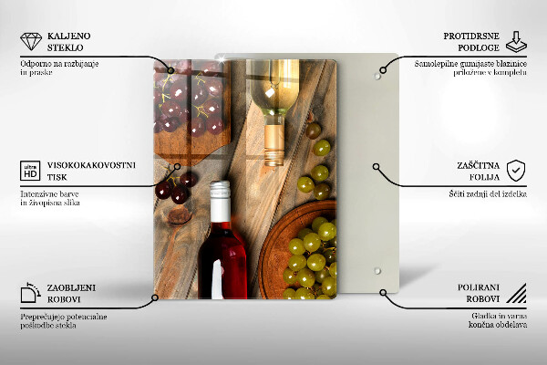 Work surface savers Bottles of wine and grapes