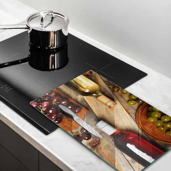 Work surface savers Bottles of wine and grapes