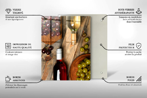 Work surface savers Bottles of wine and grapes