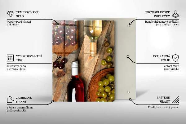 Work surface savers Bottles of wine and grapes