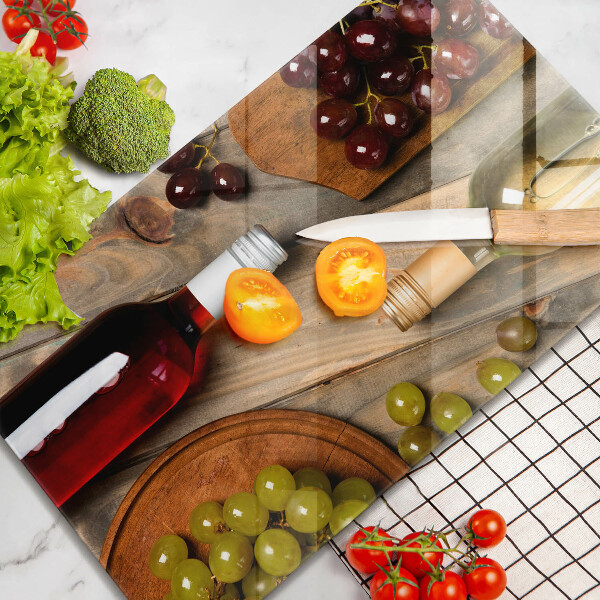 Work surface savers Bottles of wine and grapes
