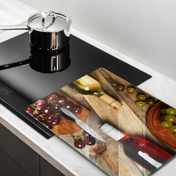 Work surface savers Bottles of wine and grapes