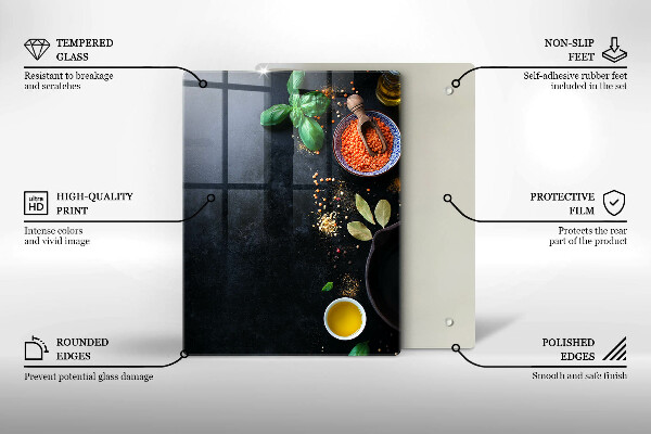 Work surface savers Spices with spices