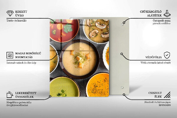 Work surface savers Colorful soups