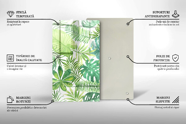 Induction hob protector Boho watercolors leaves