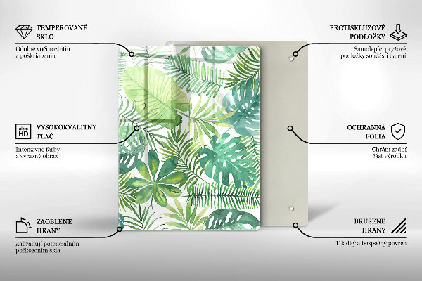 Induction hob protector Boho watercolors leaves