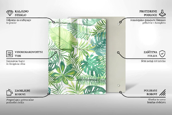 Induction hob protector Boho watercolors leaves