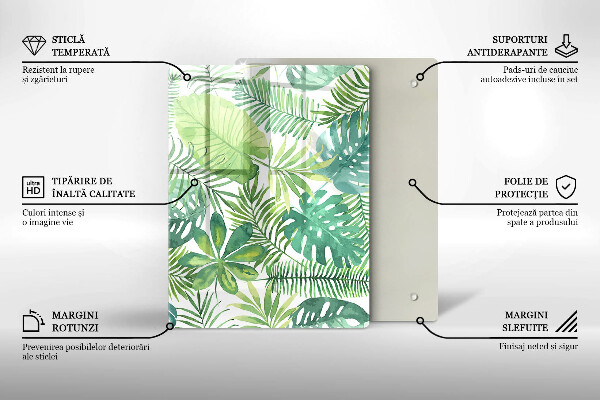 Induction hob protector Boho watercolors leaves