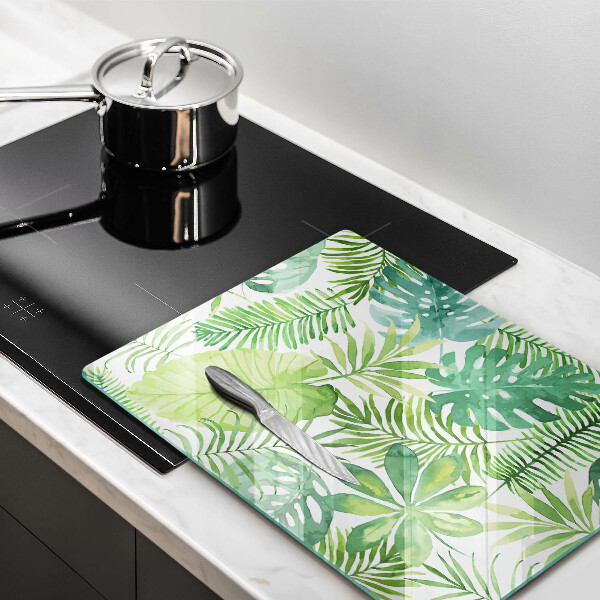 Induction hob protector Boho watercolors leaves