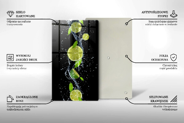 Induction hob protector Juicy lime in water