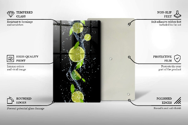 Induction hob protector Juicy lime in water