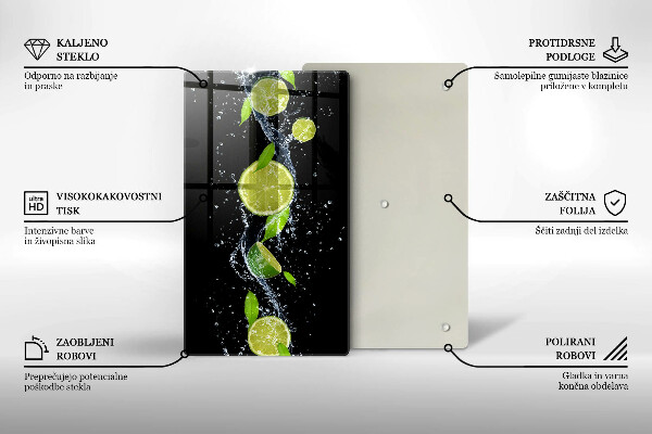 Induction hob protector Juicy lime in water