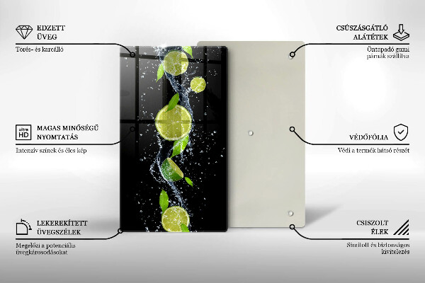 Induction hob protector Juicy lime in water
