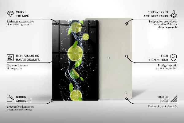 Induction hob protector Juicy lime in water
