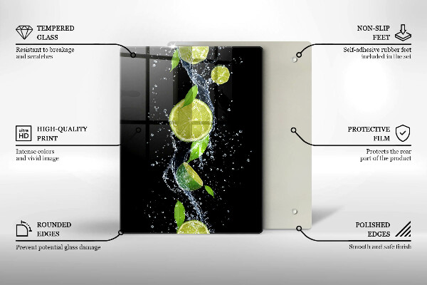 Induction hob protector Juicy lime in water