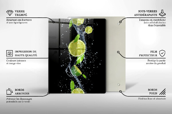 Induction hob protector Juicy lime in water