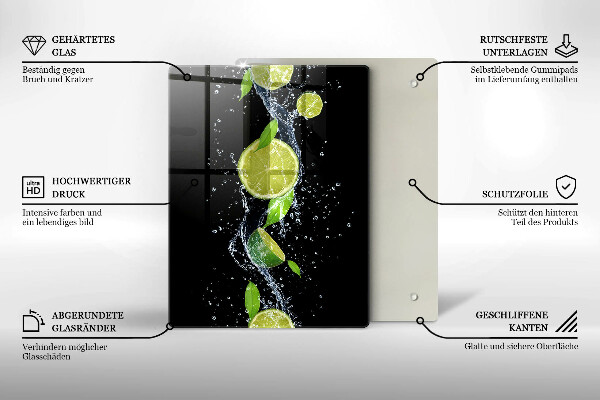 Induction hob protector Juicy lime in water