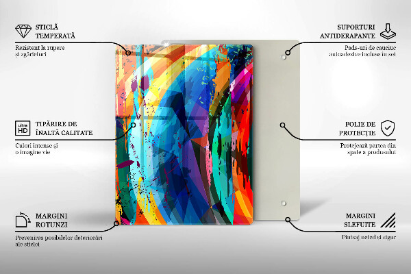 Induction hob protector Colorful paint stains