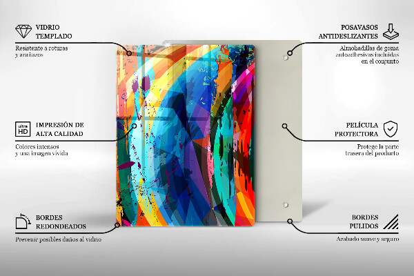 Induction hob protector Colorful paint stains