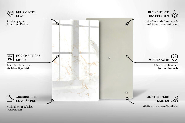 Induction hob protector Elegant stone marble