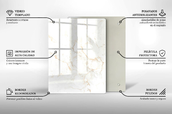 Induction hob protector Elegant stone marble