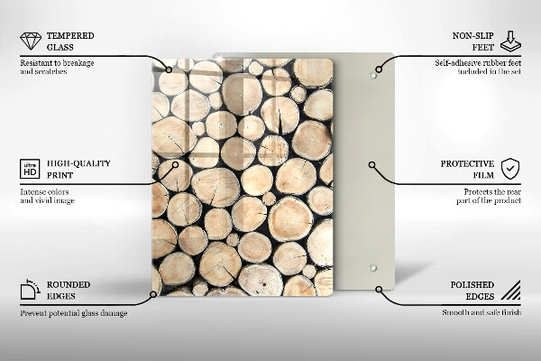 Induction hob protector Wood trunks of the tree