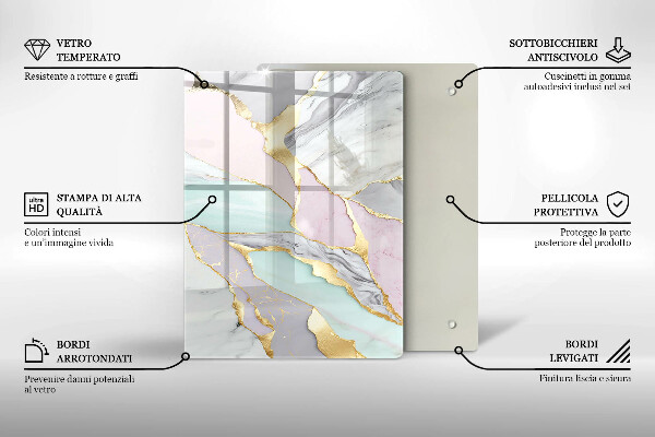 Worktop cover Pastel marble