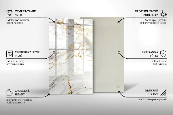 Worktop cover Light marble with gold