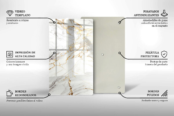 Worktop cover Light marble with gold