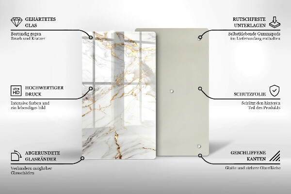 Worktop cover Light marble with gold